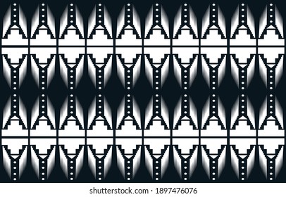 Geometric ethnic pattern embroidery design for background or wallpaper and clothing.