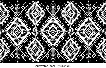Geometric ethnic pattern embroidery design for background or wallpaper and clothing.Batik,
fabric,Vector illustration.embroidery style.