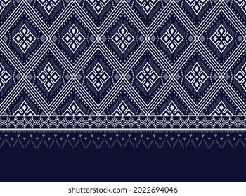
Diseño de bordado de patrones geométricos étnicos para fondo o papel de pared y ropa, falda, alfombra, papel de pared, ropa, envoltura, batik, tela, ropa, con triángulo azul oscuro Vector, ilustración.eps