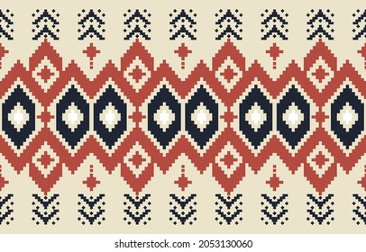 Patrón étnico geométrico, patrón de bordado, Diseño para fondo, papel pintado, ropa y envoltura.