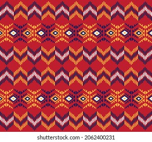 Geometric ethnic pattern embroidery design for background or wallpaper and clothing.