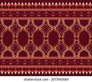 Geometric ethnic pattern embroidery design for background or wallpaper and clothing.