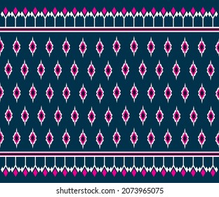 Geometric ethnic pattern embroidery design for background or wallpaper and clothing.