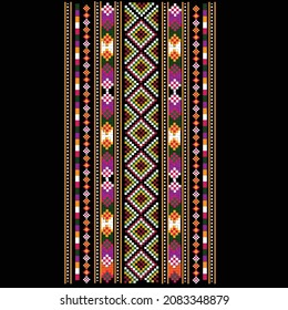 Geometric Ethnic Pattern Embroidery Design For Border, Background Or  Wallpaper  And Clothing ,ornament Frame Border.