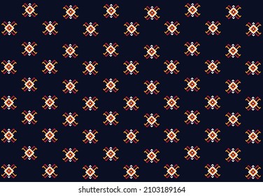 Geometric ethnic pattern embroidery design for background or wallpaper and clothing.