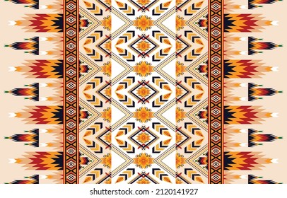 Diseño de bordado de patrones geométricos étnicos para fondo o papel de pared y ropa.
