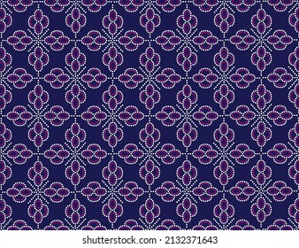 Geometric ethnic pattern embroidery design for background or wallpaper and clothing.