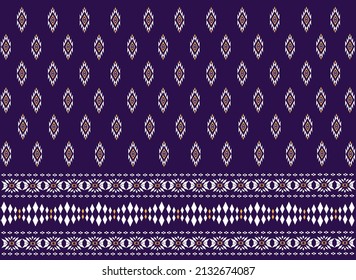 Geometric ethnic pattern embroidery design for background or wallpaper and clothing.