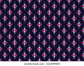 Geometric ethnic pattern embroidery design for background or wallpaper and clothing.