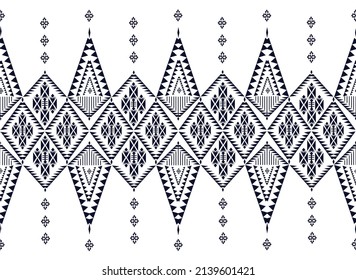 Geometric ethnic pattern embroidery design for background or wallpaper and clothing.