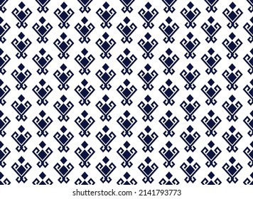 Geometric ethnic pattern embroidery design for background or wallpaper and clothing.