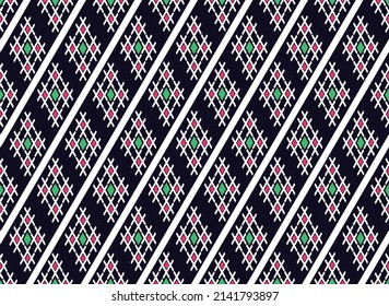 Geometric ethnic pattern embroidery design for background or wallpaper and clothing.