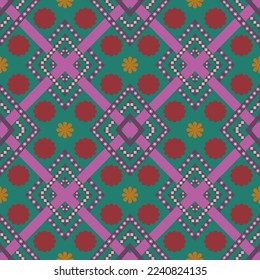 Geometric ethnic pattern embroidery design for background or wallpaper and clothing.
