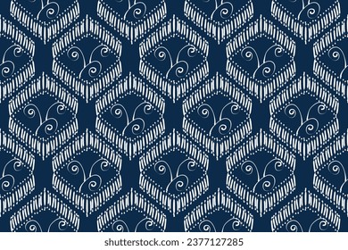 Diseño de bordado de patrones geométricos étnicos para fondo o papel de pared y ropa. Estilo azteca ilustración vectorial abstracta.diseño para textura, tela, decoración.
