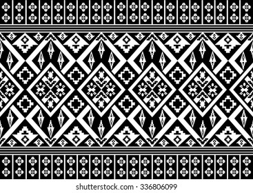 Geometric ethnic pattern embroidery design for background or wallpaper and clothing. 