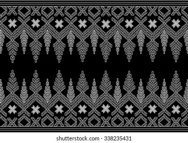 Geometric ethnic pattern embroidery design for background or wallpaper and clothing. 