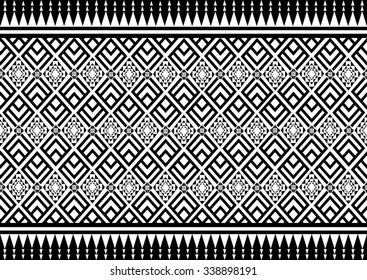Geometric ethnic pattern embroidery design for background or wallpaper and clothing. 