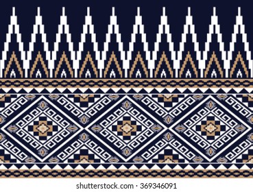 Geometric ethnic pattern embroidery design for background or wallpaper and clothing. 