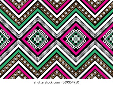 Geometric ethnic pattern embroidery design for background or wallpaper and clothing. 