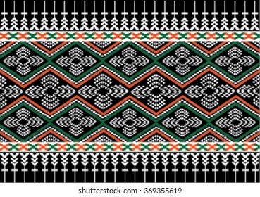 geometric ethnic pattern embroidery design for background or wallpaper and clothing. 