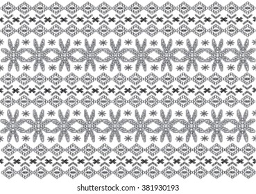 Geometric ethnic pattern embroidery design for background or wallpaper and clothing. 