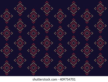 Geometric ethnic pattern embroidery design for background or wallpaper and clothing. 