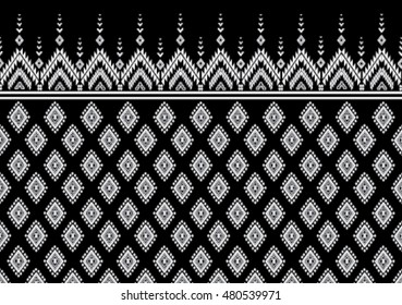 Geometric ethnic pattern embroidery design for background or wallpaper and clothing .