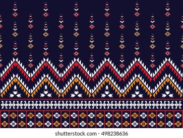 Geometric ethnic pattern embroidery design for background or wallpaper and clothing.