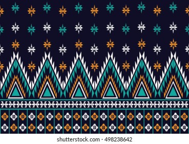 Geometric ethnic pattern embroidery design for background or wallpaper and clothing.