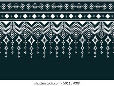 Geometric ethnic pattern embroidery design for background or wallpaper and clothing.