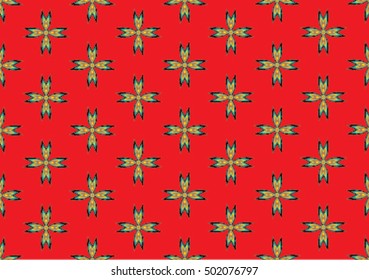 Geometric ethnic pattern embroidery design for background or wallpaper and clothing.
