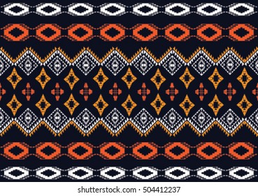 Geometric ethnic pattern embroidery design for background or wallpaper and clothing.
