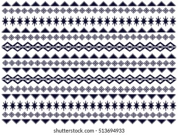Geometric ethnic pattern embroidery design for background or wallpaper and clothing.