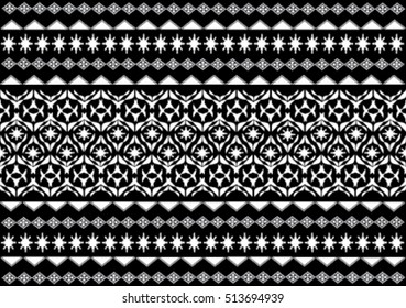 Geometric ethnic pattern embroidery design for background or wallpaper and clothing.