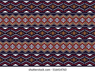 Geometric ethnic pattern embroidery design for background or wallpaper and clothing.