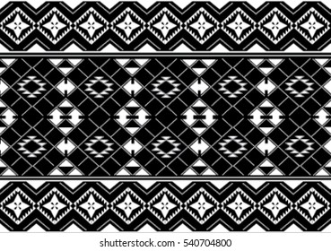 Geometric ethnic pattern embroidery design for background or wallpaper and clothing.