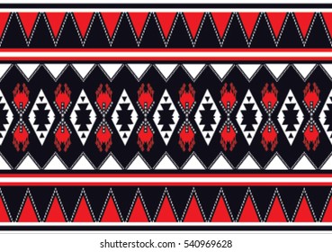 Geometric ethnic pattern embroidery design for background or wallpaper and clothing.