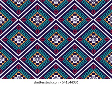 Geometric ethnic pattern embroidery design for background or wallpaper and clothing.