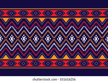 Geometric ethnic pattern embroidery design for background or wallpaper and clothing.