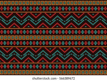 Geometric ethnic pattern embroidery design for background or wallpaper and clothing.