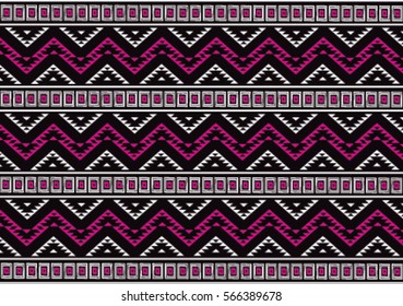 Geometric ethnic pattern embroidery design for background or wallpaper and clothing.