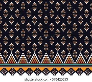 Geometric ethnic pattern embroidery design for background or wallpaper and clothing.