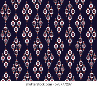 Geometric ethnic pattern embroidery design for background or wallpaper and clothing.