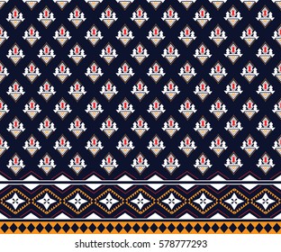 Geometric ethnic pattern embroidery design for background or wallpaper and clothing.
