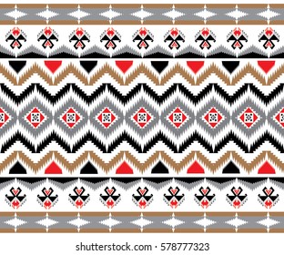Geometric ethnic pattern embroidery design for background or wallpaper and clothing.