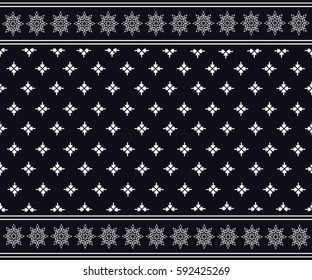 Geometric ethnic pattern embroidery design for background or wallpaper and clothing.
