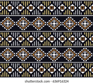 Geometric ethnic pattern embroidery design for background or wallpaper and clothing.