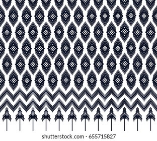 Geometric ethnic pattern embroidery design for background or wallpaper and clothing.