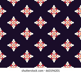 Geometric ethnic pattern embroidery design for background or wallpaper and clothing.