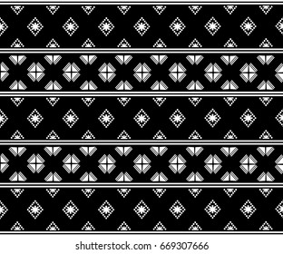 Geometric ethnic pattern embroidery design for background or wallpaper and clothing. 